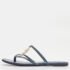 Gucci Blue Leather GG Cage Flat Thong Sandals Size 37