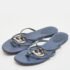 Gucci Blue Leather GG Cage Flat Thong Sandals Size 37 - Image 2