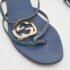 Gucci Blue Leather GG Cage Flat Thong Sandals Size 37 - Image 7