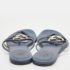 Gucci Blue Leather GG Cage Flat Thong Sandals Size 37 - Image 5