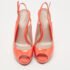 Gucci Orange Patent Leather Peep Toe Platform Pumps Size 39 - Image 3
