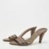 Gucci Brown Leather and GG Canvas Slides Size 39 - Image 2