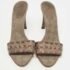 Gucci Brown Leather and GG Canvas Slides Size 39 - Image 3