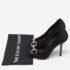 Gucci Black Satin Horsebit Peep Toe Pumps Size 38 - Image 9