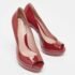 Gucci Red Patent Leather Peep Toe Pumps Size 37 - Image 4
