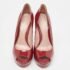 Gucci Red Patent Leather Peep Toe Pumps Size 37 - Image 3