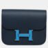 Hermes Blue Epsom Constance Slim Wallet