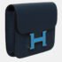Hermes Blue Epsom Constance Slim Wallet - Image 2