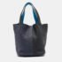 Herm&egrave;s Bleu Nuit/Noir/Bleu Zanzibar Taurillon Clemence Leather Picotin Lock 22 Bag - Image 4