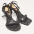Jacquemus Black Leather Les Carr&eacute;s Ronds Ankle Wrap Sandals Size 37 - Image 4