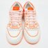 Jimmy Choo White/Neon Orange Leather Hawaii/F Sneakers Size 38 - Image 3