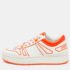 Jimmy Choo White/Neon Orange Leather Hawaii/F Sneakers Size 38
