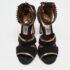 Jimmy Choo Black/Gold Suede and Metallic Leather Klara Sandals Size 38 - Image 3
