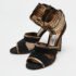 Jimmy Choo Black/Gold Suede and Metallic Leather Klara Sandals Size 38 - Image 2