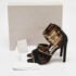 Jimmy Choo Black/Gold Suede and Metallic Leather Klara Sandals Size 38 - Image 9