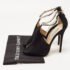 Jimmy Choo Black Suede Crystal Embellished Ankle Strap  Sandals Size 40 - Image 9