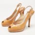 Jimmy Choo Light Brown Patent Leather Nova Slingback Pumps Size 36 - Image 2