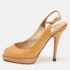 Jimmy Choo Light Brown Patent Leather Nova Slingback Pumps Size 36