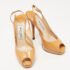Jimmy Choo Light Brown Patent Leather Nova Slingback Pumps Size 36 - Image 4