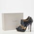 Jimmy Choo Black Glitter Suede Open Toe Pumps Size 39 - Image 9