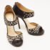 Jimmy Choo Black Studded Nubuck Leather Bonnie Back Zip Sandals Size 39 - Image 4