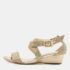 Jimmy Choo Gold Glitter Crisscross  Wedge Sandals Size 34