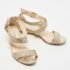 Jimmy Choo Gold Glitter Crisscross  Wedge Sandals Size 34 - Image 4