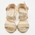 Jimmy Choo Gold Glitter Crisscross  Wedge Sandals Size 34 - Image 3