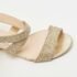 Jimmy Choo Gold Glitter Crisscross  Wedge Sandals Size 34 - Image 7
