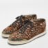 Jimmy Choo Brown/Metallic Leopard Print Calfhair and Mirrored Leather Miami Low Top Sneakers Size 38.5 - Image 2