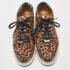 Jimmy Choo Brown/Metallic Leopard Print Calfhair and Mirrored Leather Miami Low Top Sneakers Size 38.5 - Image 3