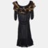 Just Cavalli Black Printed Silk Tiered Midi Dress M