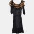 Just Cavalli Black Printed Silk Tiered Midi Dress M - Image 2