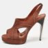 Lanvin Brown Nubuck Leather Platform Slingback Sandals Size 40
