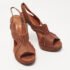Lanvin Brown Nubuck Leather Platform Slingback Sandals Size 40 - Image 4