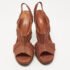 Lanvin Brown Nubuck Leather Platform Slingback Sandals Size 40 - Image 3