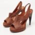 Lanvin Brown Nubuck Leather Platform Slingback Sandals Size 40 - Image 2