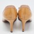 Lanvin Brown Patent Leather And Fabric Grosgrain Bow Peep Toe Pumps Size 41 - Image 5