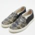 Lanvin Black Embossed Python Leather Slip On Sneakers Size 36 - Image 2