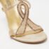 Loriblu Beige Satin Crystal Ankle Strap Sandals Size 38 - Image 8