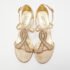 Loriblu Beige Satin Crystal Ankle Strap Sandals Size 38 - Image 3