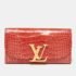 Louis Vuitton Orange Alligator Leather Vivienne LV Long Wallet