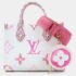 Louis Vuitton White/Pink Leather By The Pool OnTheGo PM Handbag