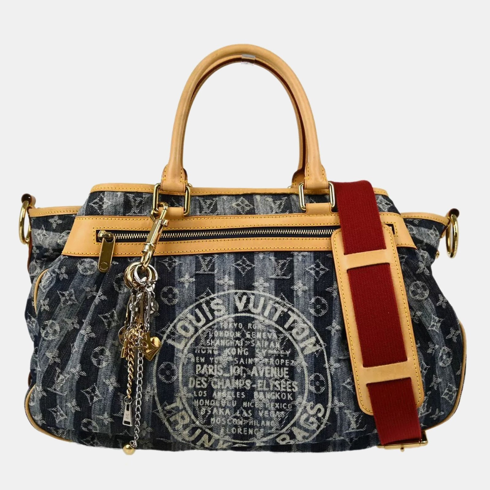luxury-women-louis-vuitton-used-handbags-p1104894-001 Louis Vuitton Blue Monogram Denim Cabas Raye GM Tote Bag - Image 1
