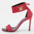 Louis Vuitton Pink Suede Twist Sandals Size 38.5