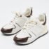 Louis Vuitton White Mesh, Leather and Monogram Canvas Run Away Sneakers Size 36 - Image 2