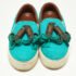 Louis Vuitton Turquoise Fabric and Monogram Canvas Destination Slip On Sneakers Size 37 - Image 3