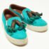 Louis Vuitton Turquoise Fabric and Monogram Canvas Destination Slip On Sneakers Size 37 - Image 4