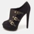 Louis Vuitton Black Suede and Leather  Peep Toe Booties Size 39