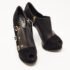 Louis Vuitton Black Suede and Leather  Peep Toe Booties Size 39 - Image 4